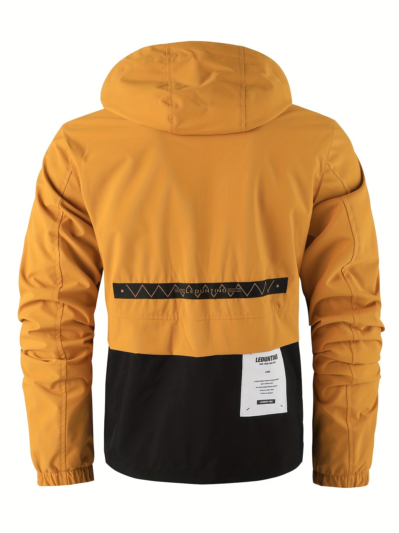 Erkaklar uchun engil shamol o'tkazmaydigan kurtka, suv o'tkazmaydigan va shamol o'tkazmaydigan, ajratiladigan kapyushon bilan, bahor va kuzda ochiq havoda faoliyatlar uchun mukammal.