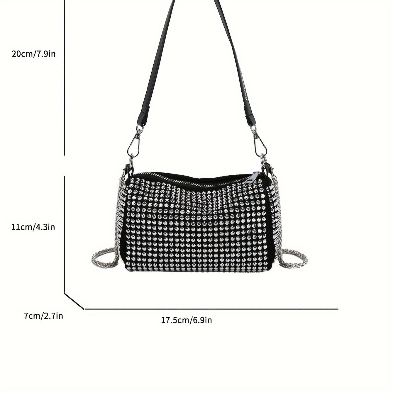 Qora olmos naqshli, fermuarlı, polyester astarli, chetlar bo'yangan, ayollar uchun korduroy xabarchi sumkasi.