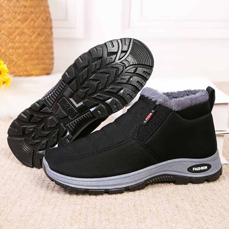 Women's Fleece-Lined Slip-On Boots for All Seasons Warmth