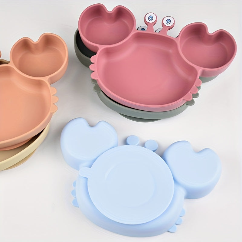 Silicone Toddler Feeding Plate with Suction Cup Cute Safe BPA-Free Dishwasher Safe