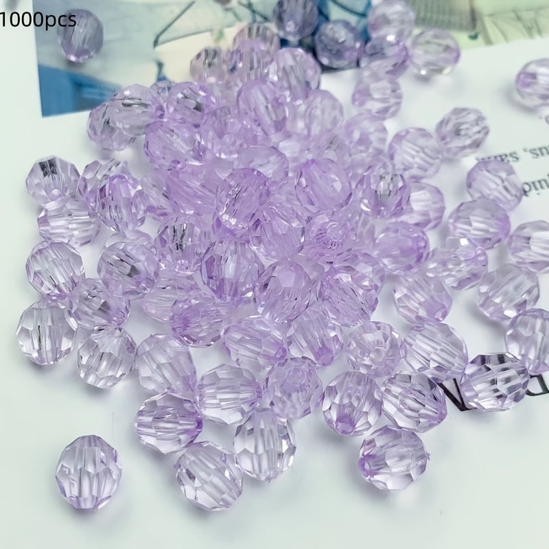1000 piezas de cuentas de esquina de acrílico transparente de 6mm para bricolaje, joyería y decoración del hogar