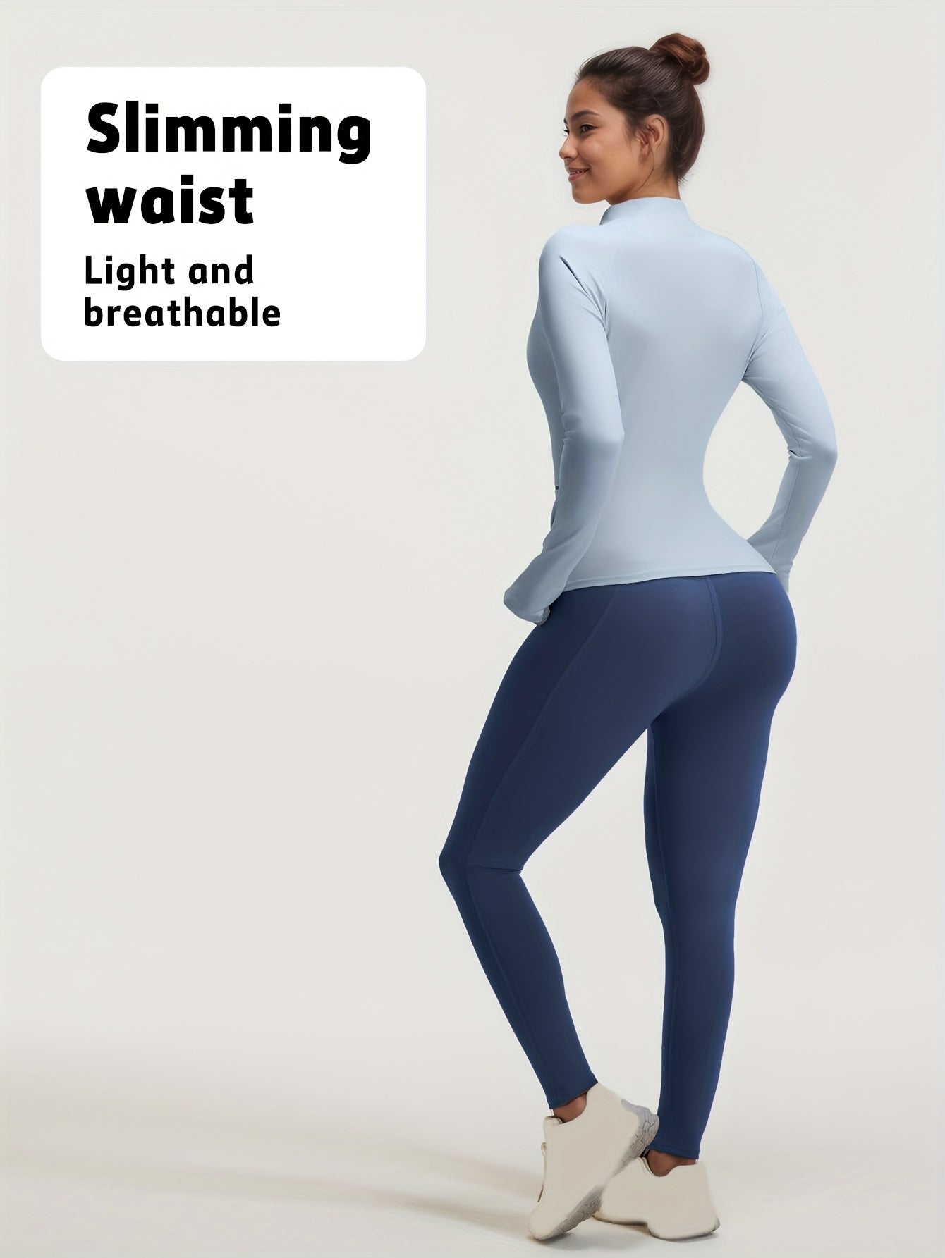 Ayollar uchun 4 qismli yoga mashg'ulotlari to'plami, zipli kurtka, leggings va sport brassisi, yugurish va fitnes uchun Yevropa o'lchovlarida.