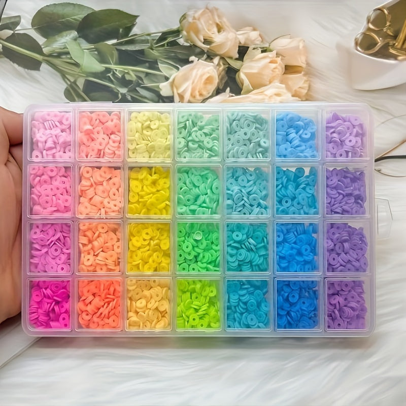 Colorful Polymer Clay Slices with 28 Grids for Jewelry Making DIY Earrings Bracelets Necklaces
