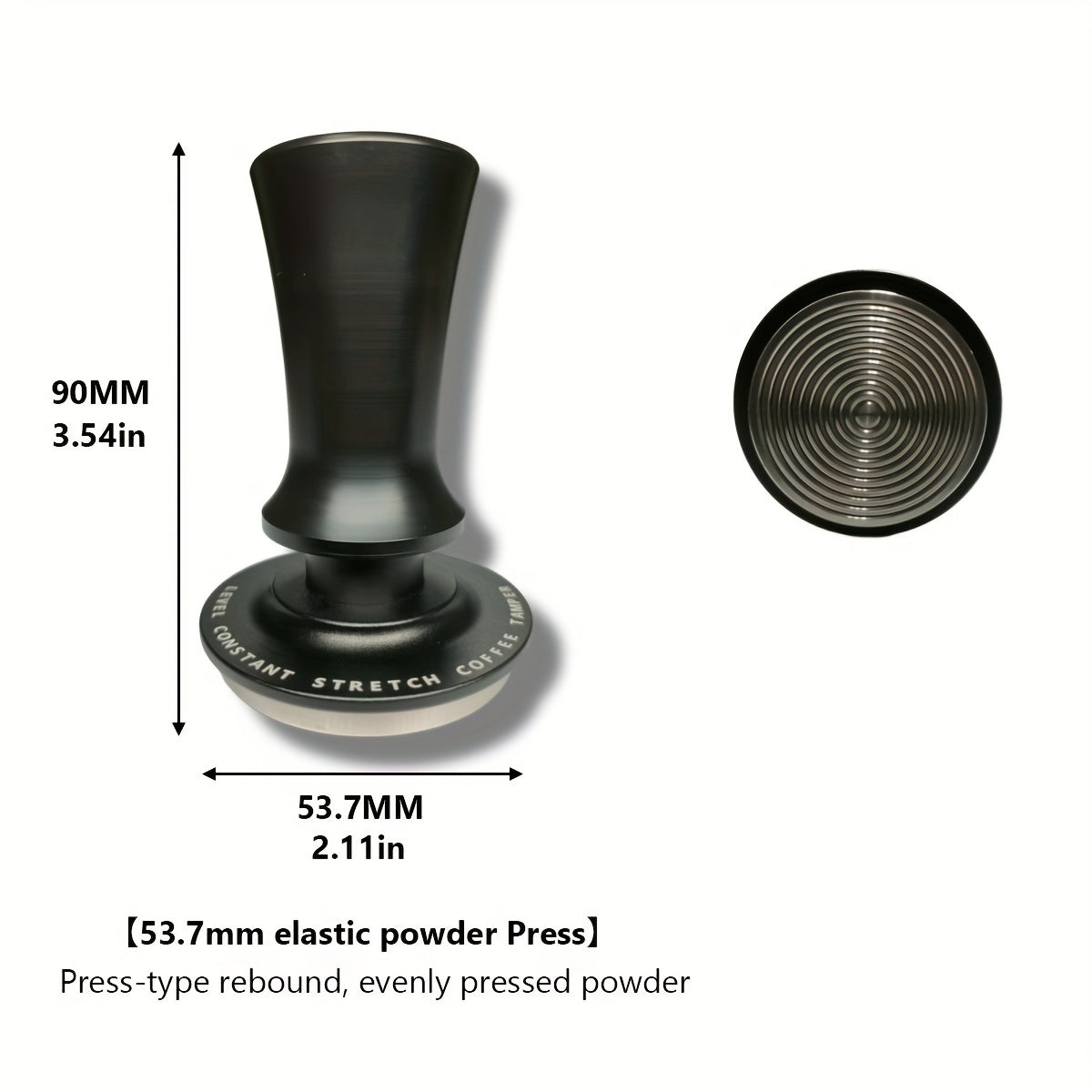 Stainless Steel Espresso Tamper 51/53/53.7/58mm Calibrated Spring Ripple Base