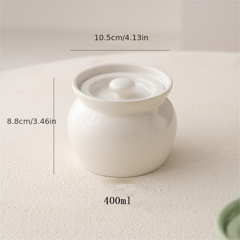 Single Serving Ceramic Stew Pot with Lid Multiple Colors Food Safe Leak Proof for Soups Vegetables