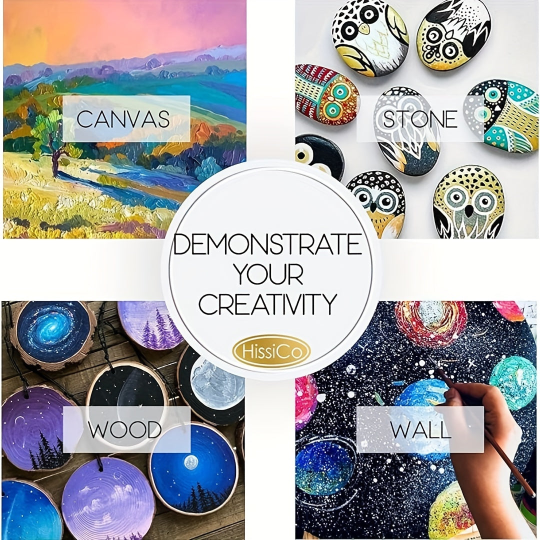 Набор акриловых красок из 24 цветов с тюбиками по 5 мл для ярких и универсальных художественных проектов, идеален для художников, студентов и мастеров.