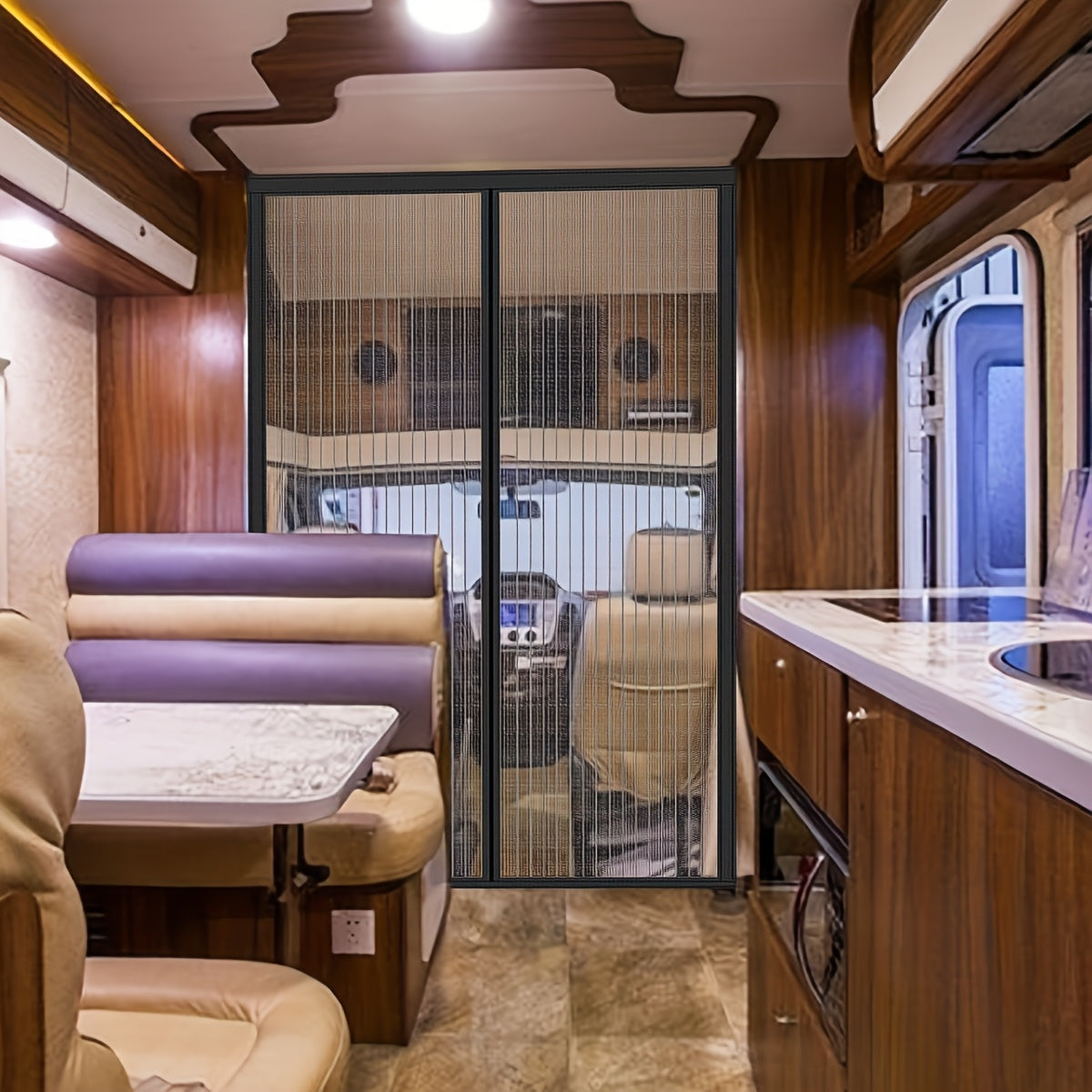 Heavy Duty Mesh Magnetic Screen Door for Mosquito Prevention, Hands-Free Entry