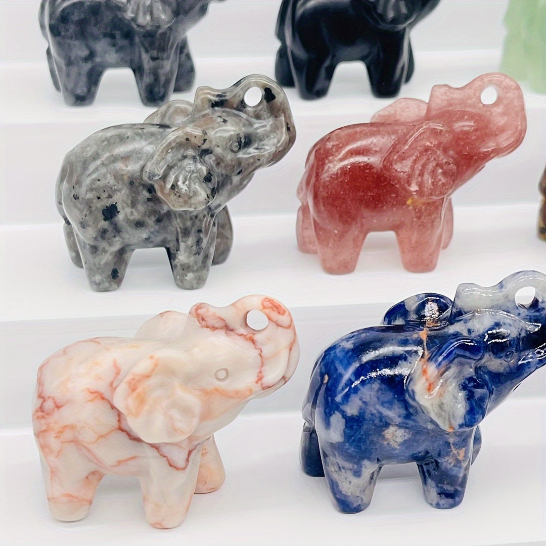 Кристальный слон-орнамент для резьбы 40 мм, натуральный кристалл, домашний декор, подарок