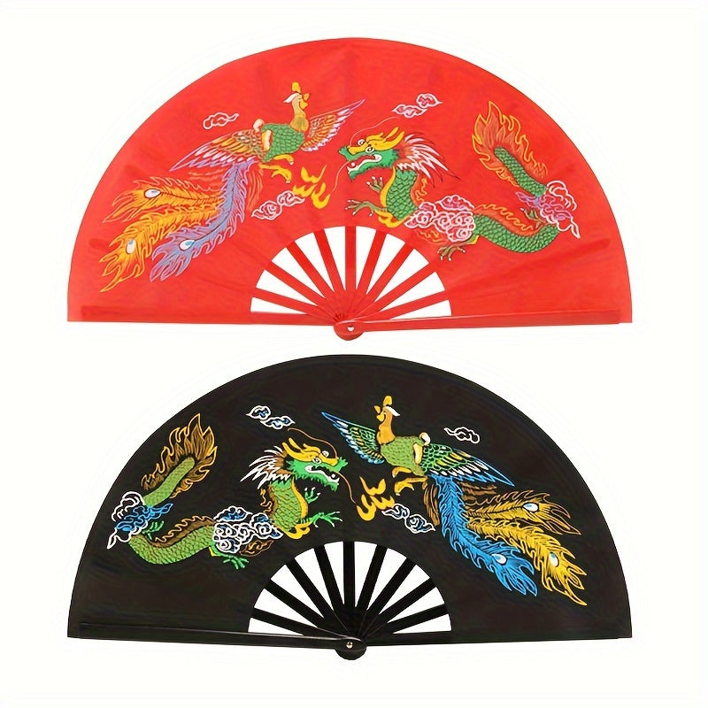 Traditional Chinese Tai Chi Martial Arts Fan with Dragon Design for Performance and Dance Unisex Accessory