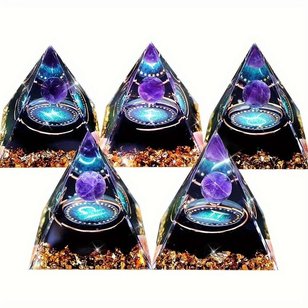 Ручная работа. Пирамида энергии оргон с двенадцатью созвездиями для позитивных вибраций