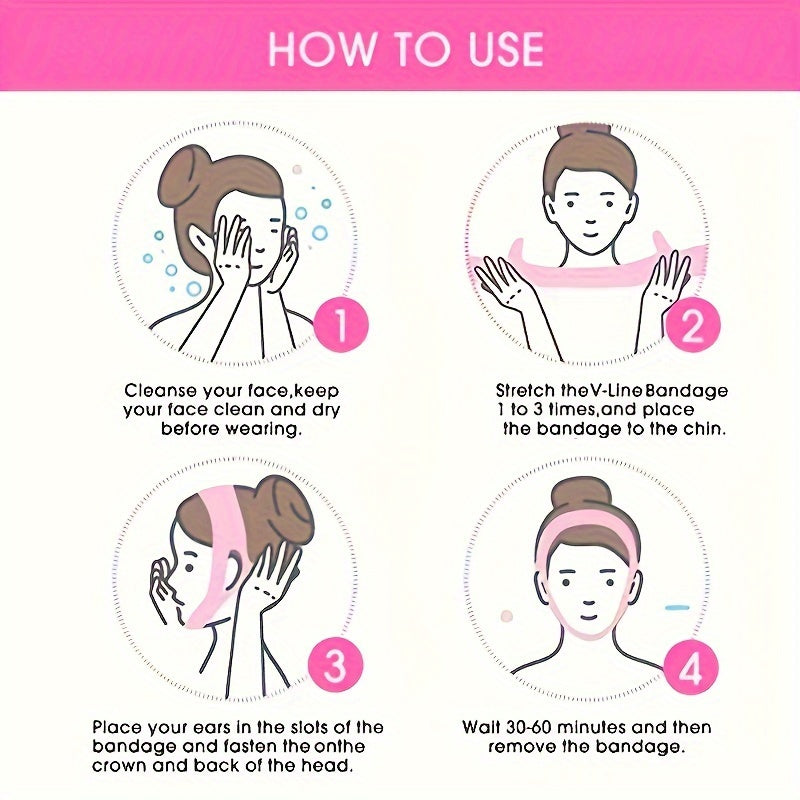 Adjustable Facial Lifting Band for Contouring and Beauty Salon Use Polyester Spandex Reusable Strap