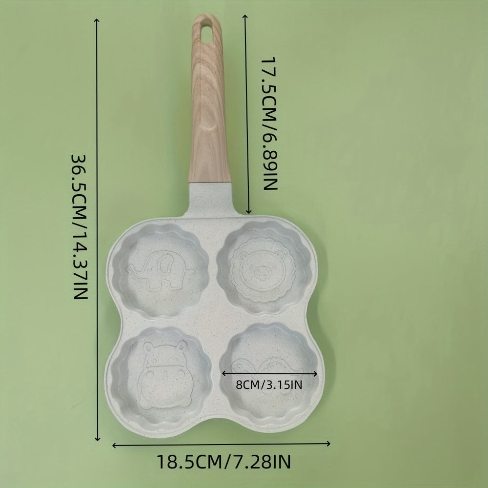 Alüminiy 4-bo'limli yopishqoqsiz qovurilgan panjara, tuxum va pancake uchun non-stick qovurilgan skilet