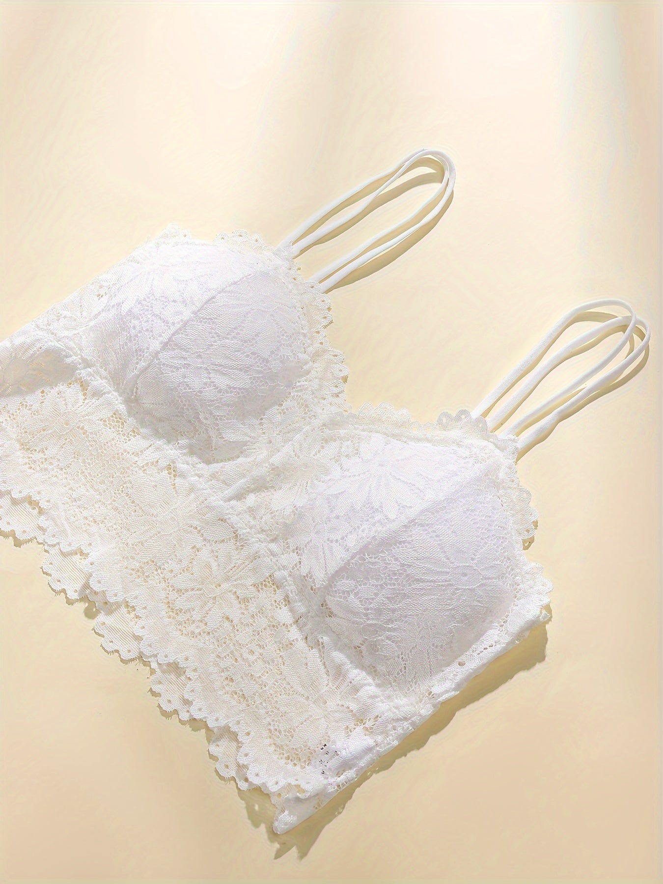 Women's Lingerie Set Camisole Bra and Panties with Floral Lace