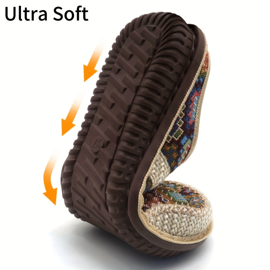 Women's Colorful Geometric Print Casual Slip-On Mules Lightweight Shoes