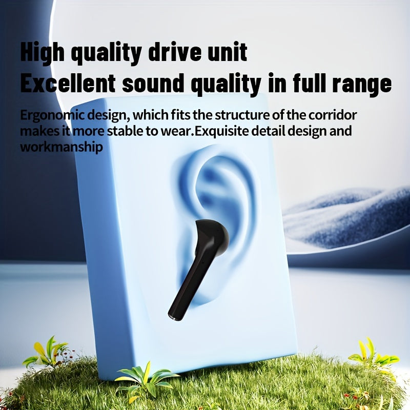 Auriculares inalámbricos con control táctil, aislamiento de sonido, micrófono integrado, batería de larga duración, carga USB-C para llamadas y juegos