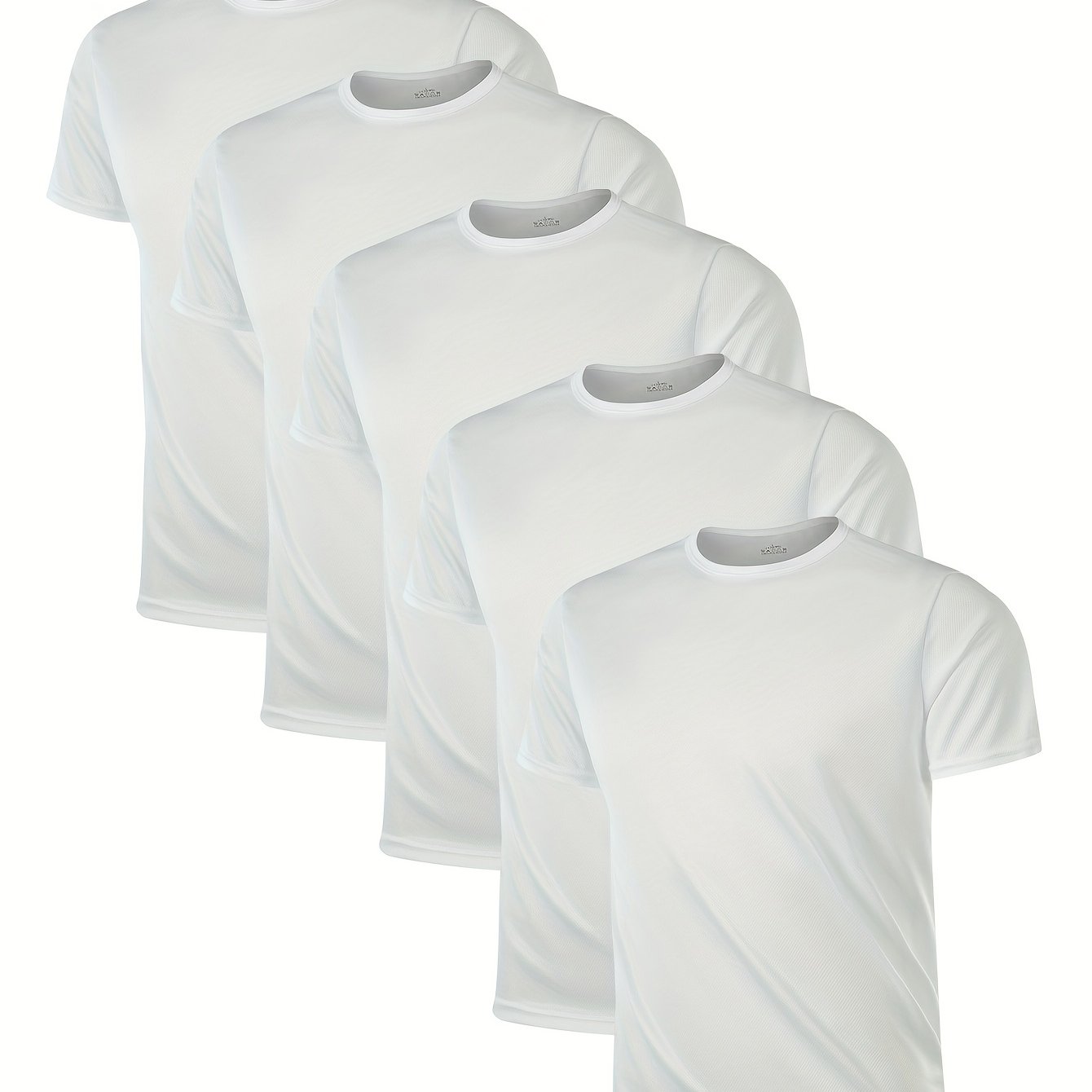 Men's Quick-Dry Running T-Shirts Short Sleeve Lightweight Polyester Black 5 Pack