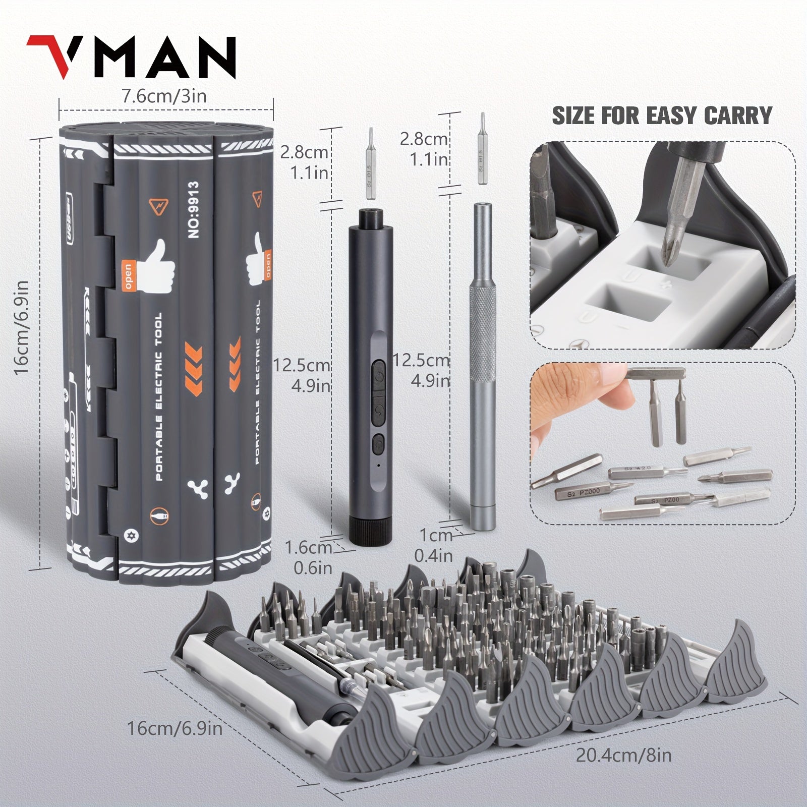 138-in-1 Electric Screwdriver Set with Rechargeable Battery and USB Dual Power