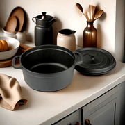 Cast Iron Cookware Set with Stew Pot Wok Soup Pot Deep Fryer for Home Kitchen