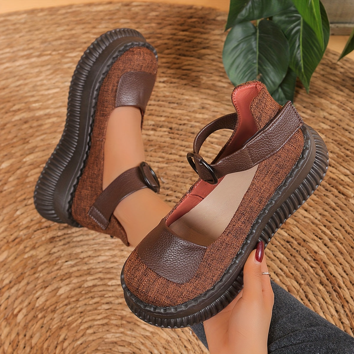 Women's Vintage-Inspired Platform Loafers Leather Breathable All-Season Shoes