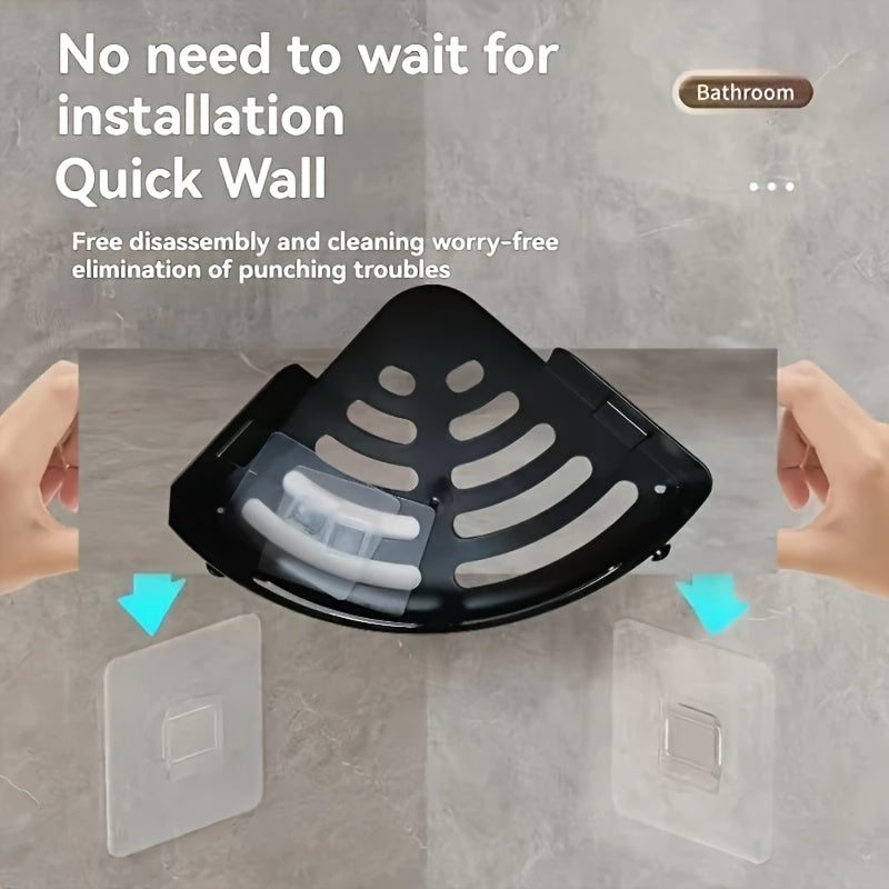 Bathroom Triangle Corner Shelf Wall-Mounted Storage for Shampoo and Cosmetics