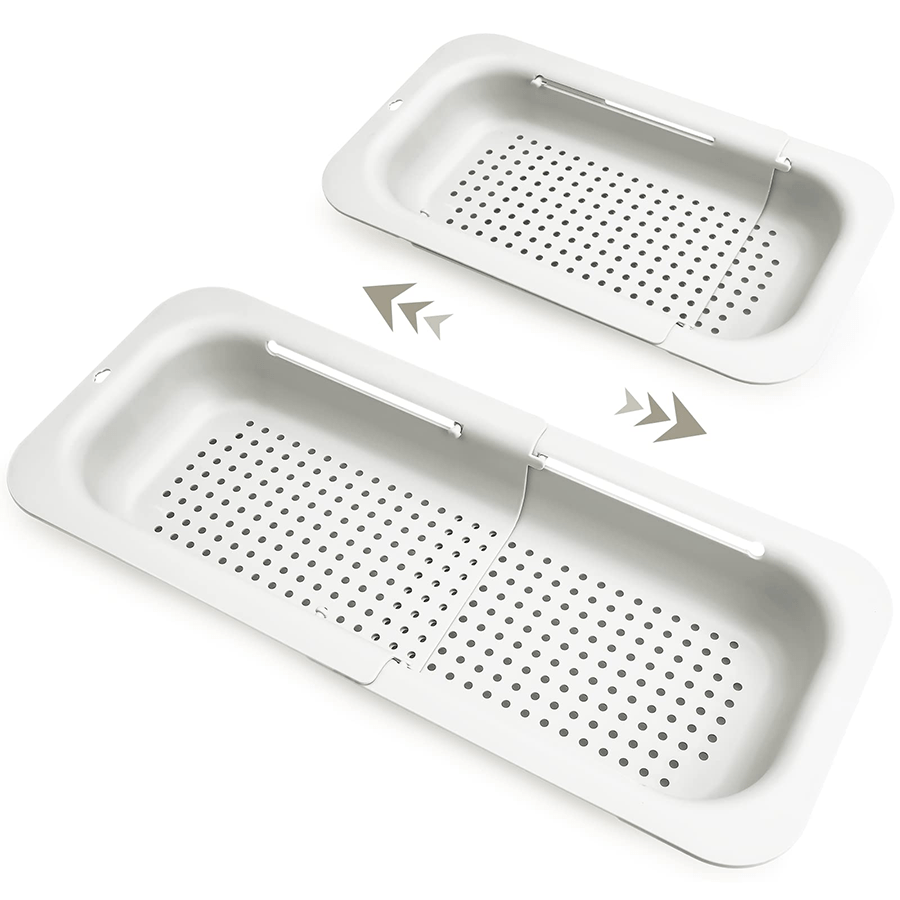 Extendable Collapsible Sink Colander and Strainer for Fruits and Vegetables