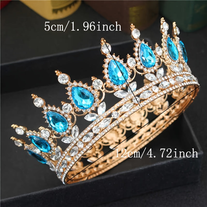 Wedding Crown for Women and Girls Rhinestone Gold Baroque Queen Tiara Bridal Headpiece