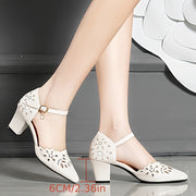 Women’s Summer Pointed Toe High Heel Pumps with Crystal Embellishments
