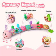 Pink Infant Plush Toy with Melody for Newborns 0-12 Months
