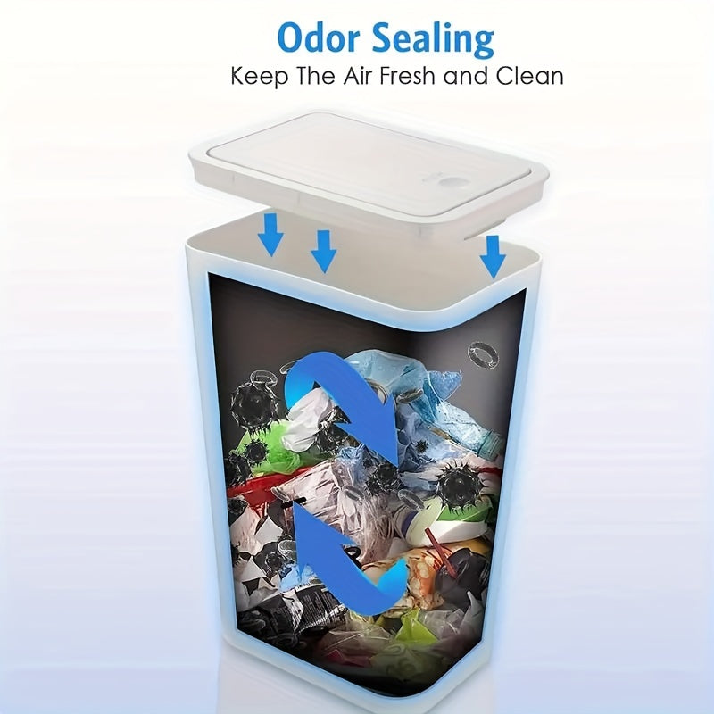 9.84L Компактная мусорная корзина с поднимающейся крышкой, герметичная от запахов - Идеально подходит для ванной, спальни, офиса, гостиной, кухни - Доступно 1/2/3 шт.