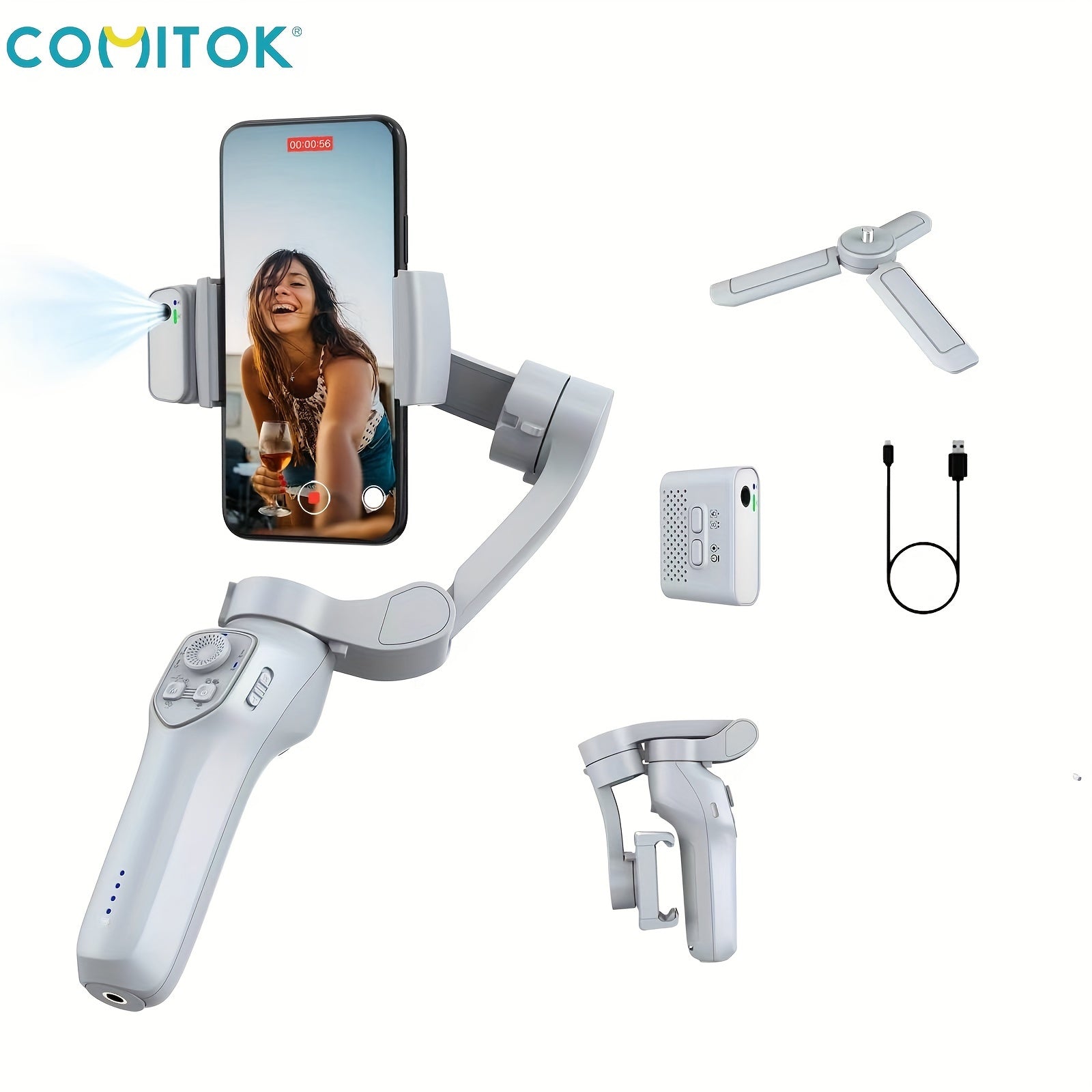 Handheld Gimbal with Smart Gesture Control 3-Axis Stabilizer for Vlogging Live Streaming