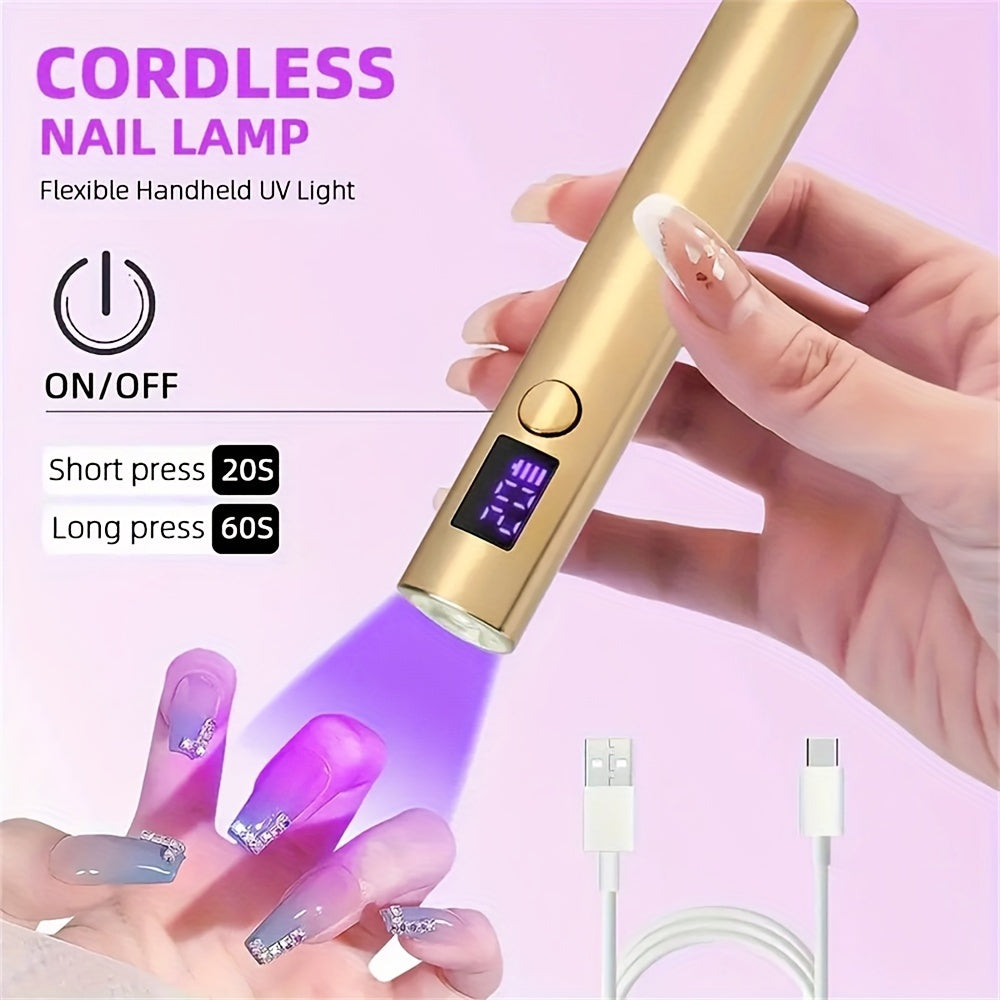 USB Rechargeable Mini LED Nail Lamp with Digital Timer for Home and Salon Manicures