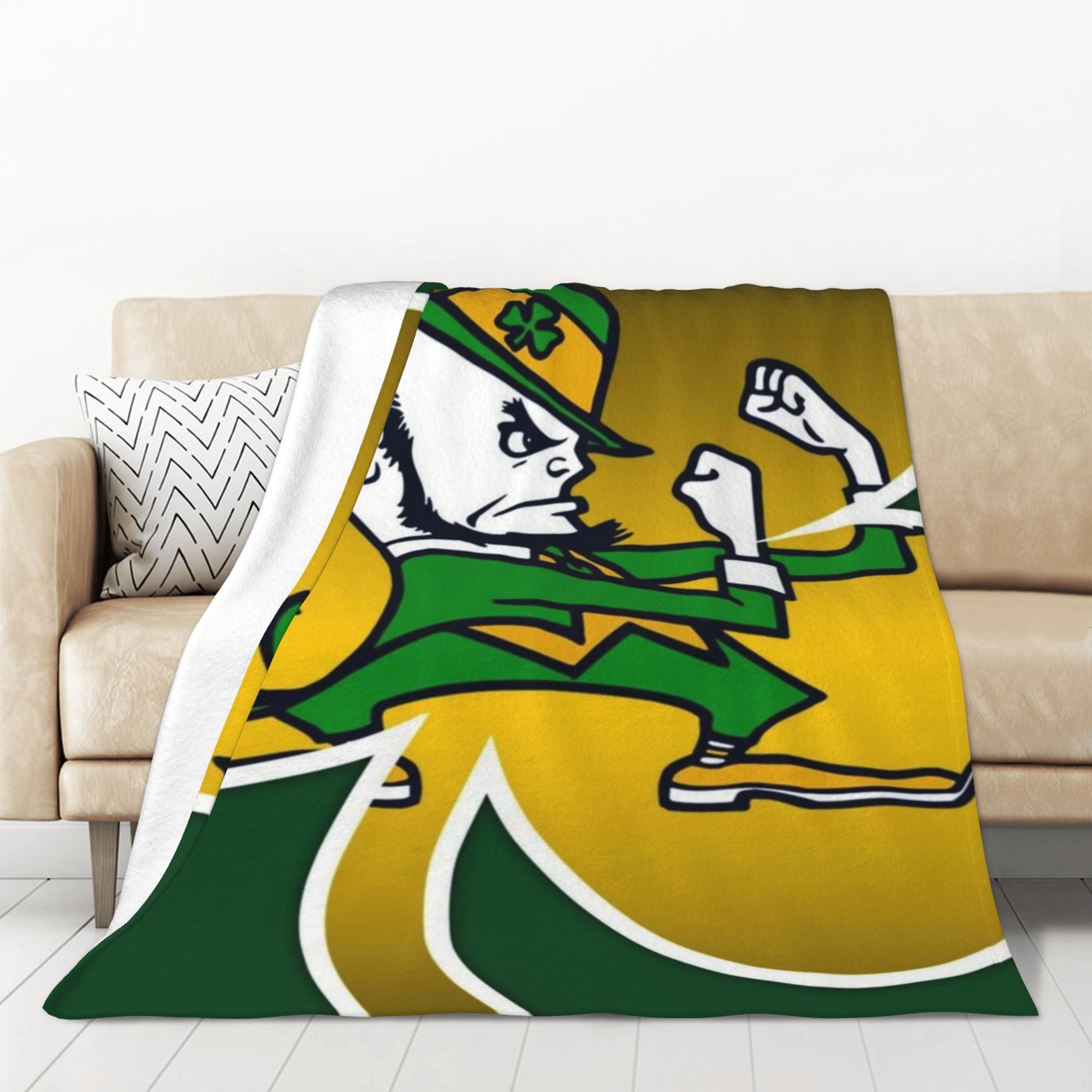 Irish Warrior Fleece Throw Blanket for Bed Sofa Travel Camping All-Season Cozy