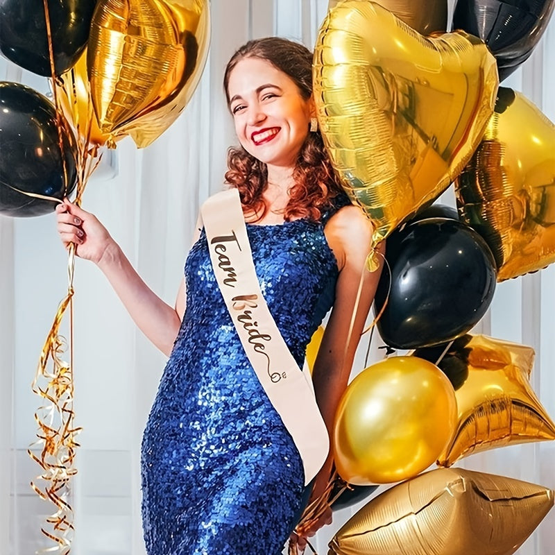 Set of 7 Bridal Party Belts with Bachelorette Sashes for Bridesmaids and Bride-to-Be