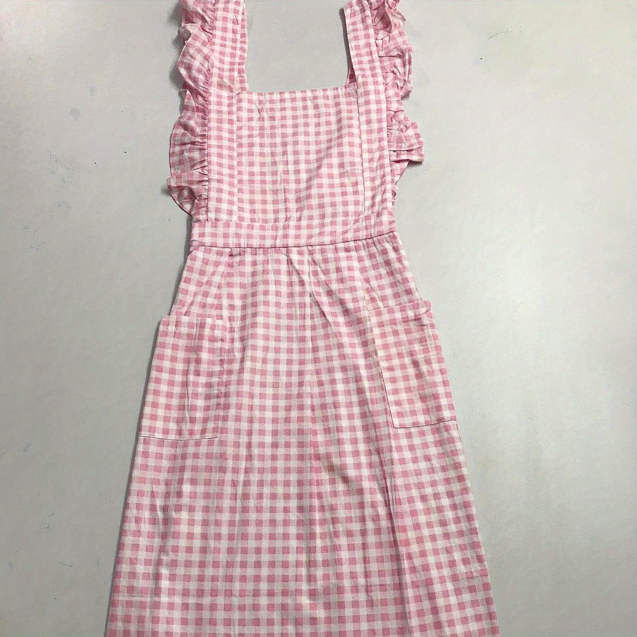Women's Woven Fabric Apron with Pockets Solid Color 180gsm
