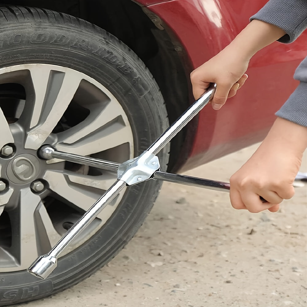Универсальный 14-дюймовый тяжелый 4-сторонний крестовой ключ для ремонта автомобильных шин