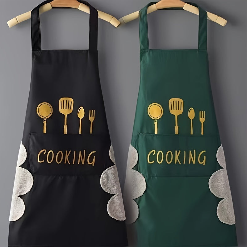 Delantal de cocina de lona duradero para cocinar, limpiar y jardinería