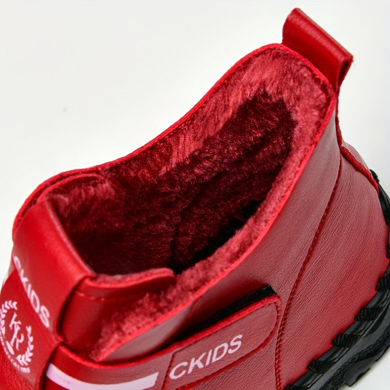 Women's Winter Ankle Boots Fleece-Lined Mid-Heel Casual Shoes Black White Plus Size