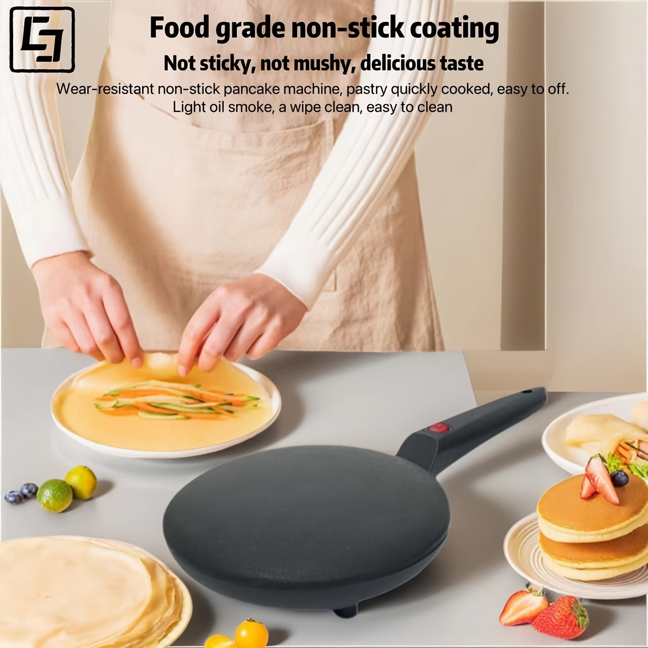 Pankeklar, vafli, tuxum va sendvichlar uchun ideal elektr griddle. Kompakt, bardoshli alyuminiy dizayn va haroratni boshqarish. Uy, ofis, yotoqxona yoki avtoulovda foydalanish uchun mukammal. Batareyaga ehtiyoj yo'q.