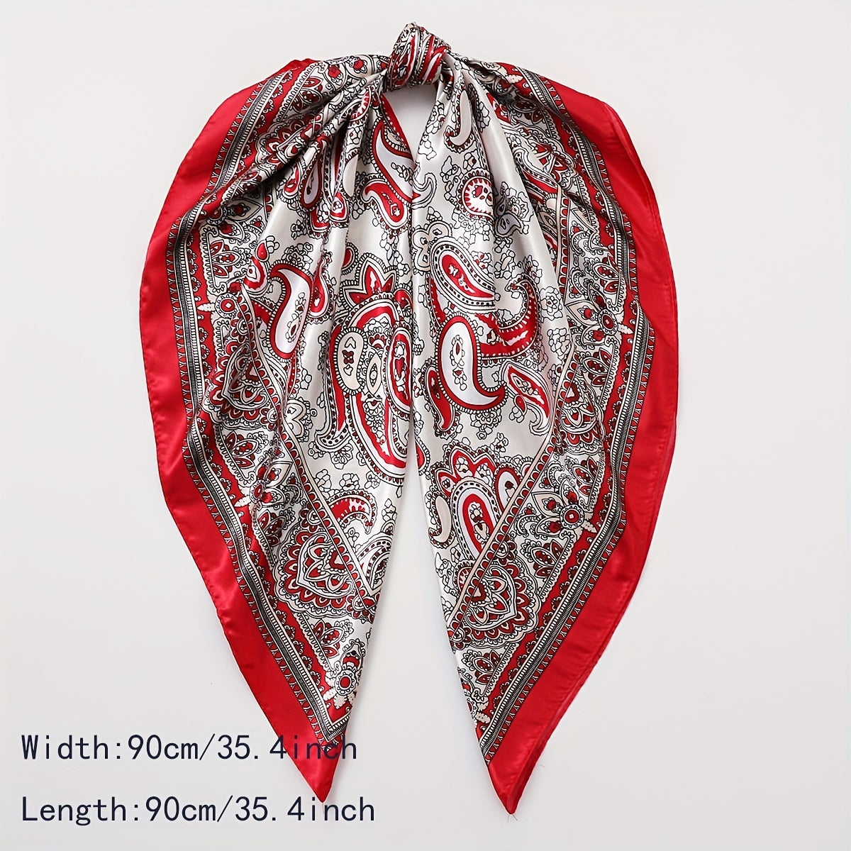 Атласный бандана-шарф с узором пейсли, вдохновленный винтажем, ветронепроницаемый квадратный шарф-платок, туристический полотенце
