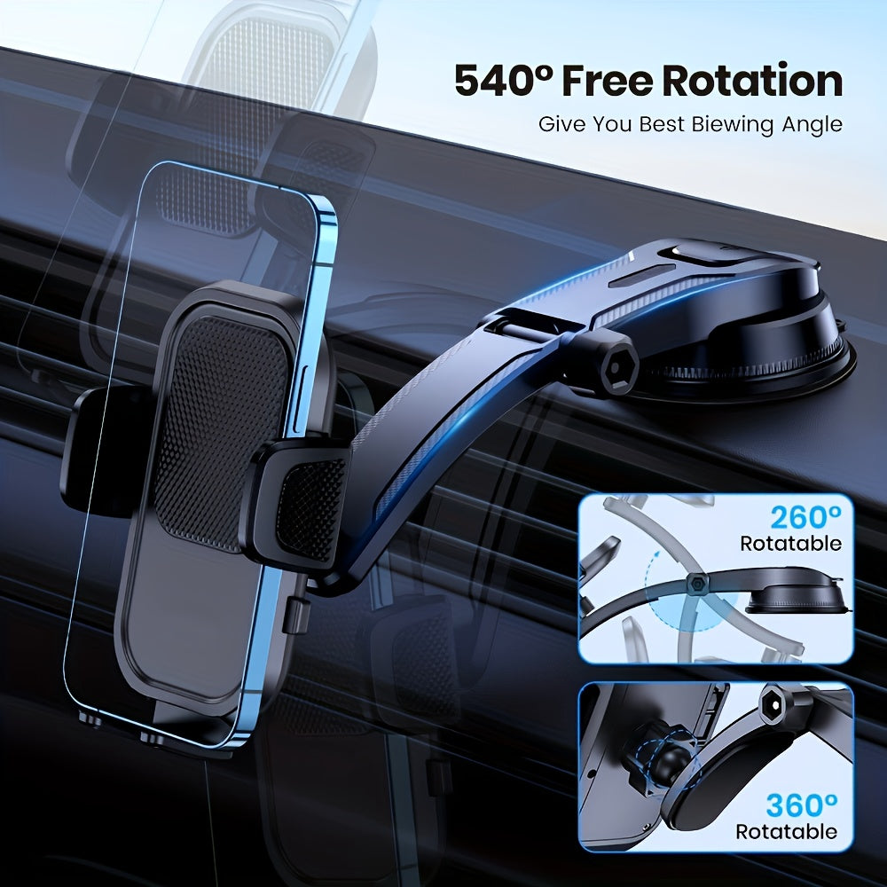 Car Dashboard Phone Mount Rotatable Retractable Foldable Holder for Smartphones