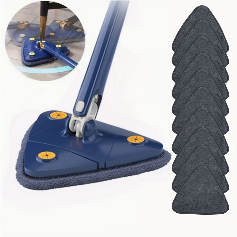 Washable Triangle Mop Pads Set of 3, 5, or 10 Non-Shedding Replacement Heads for Cleaning