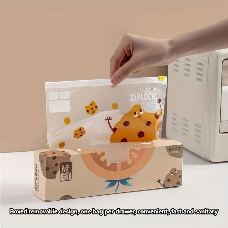 Plastic Storage Bags for Refrigerator Food Preservation Thick Zipper Sealing Pack of 50