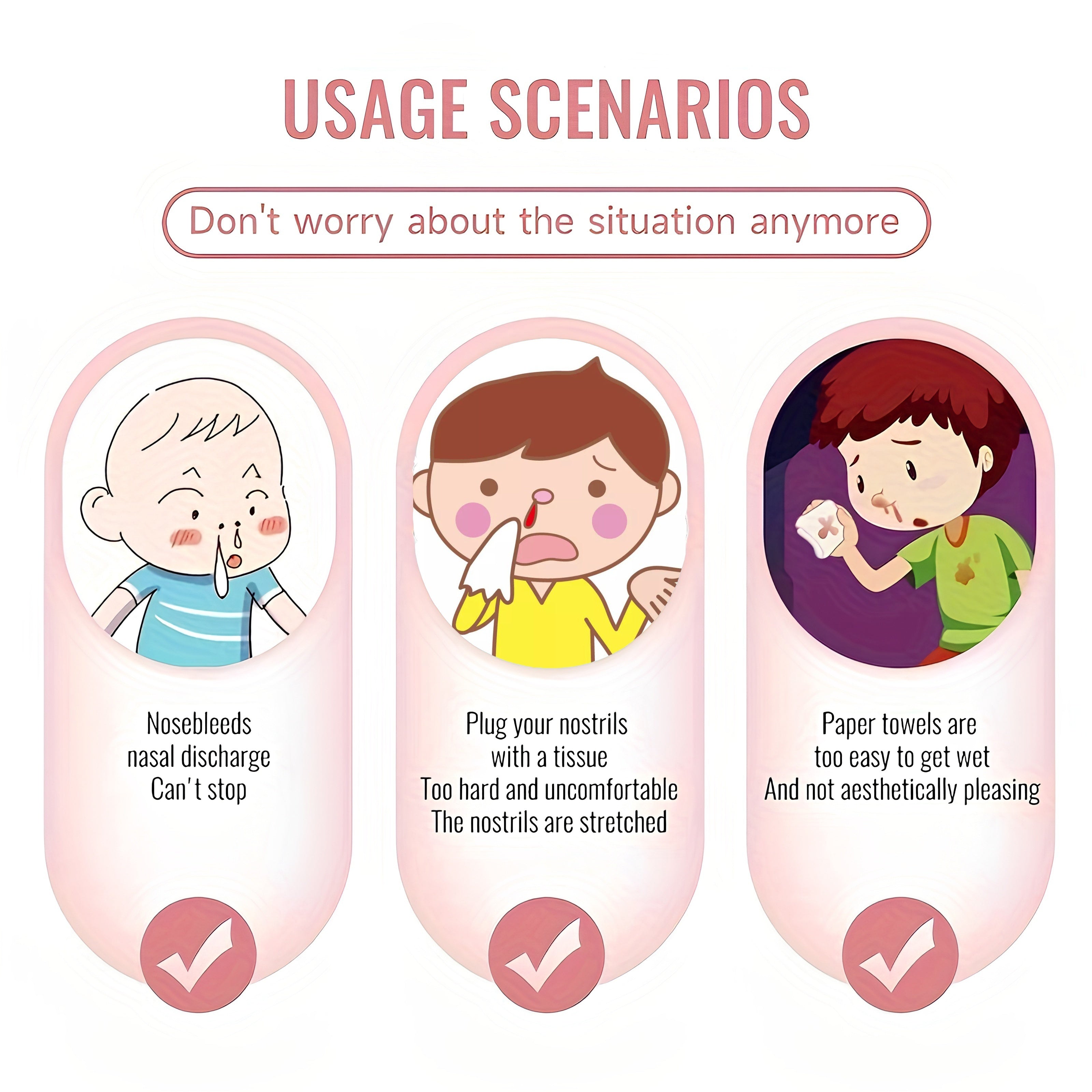 50pcs Cotton Nosebleed Cotton Balls for Children and Adults White