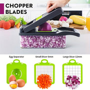 16-Piece Vegetable Slicer and Dicer Set with Interchangeable Blades and Container