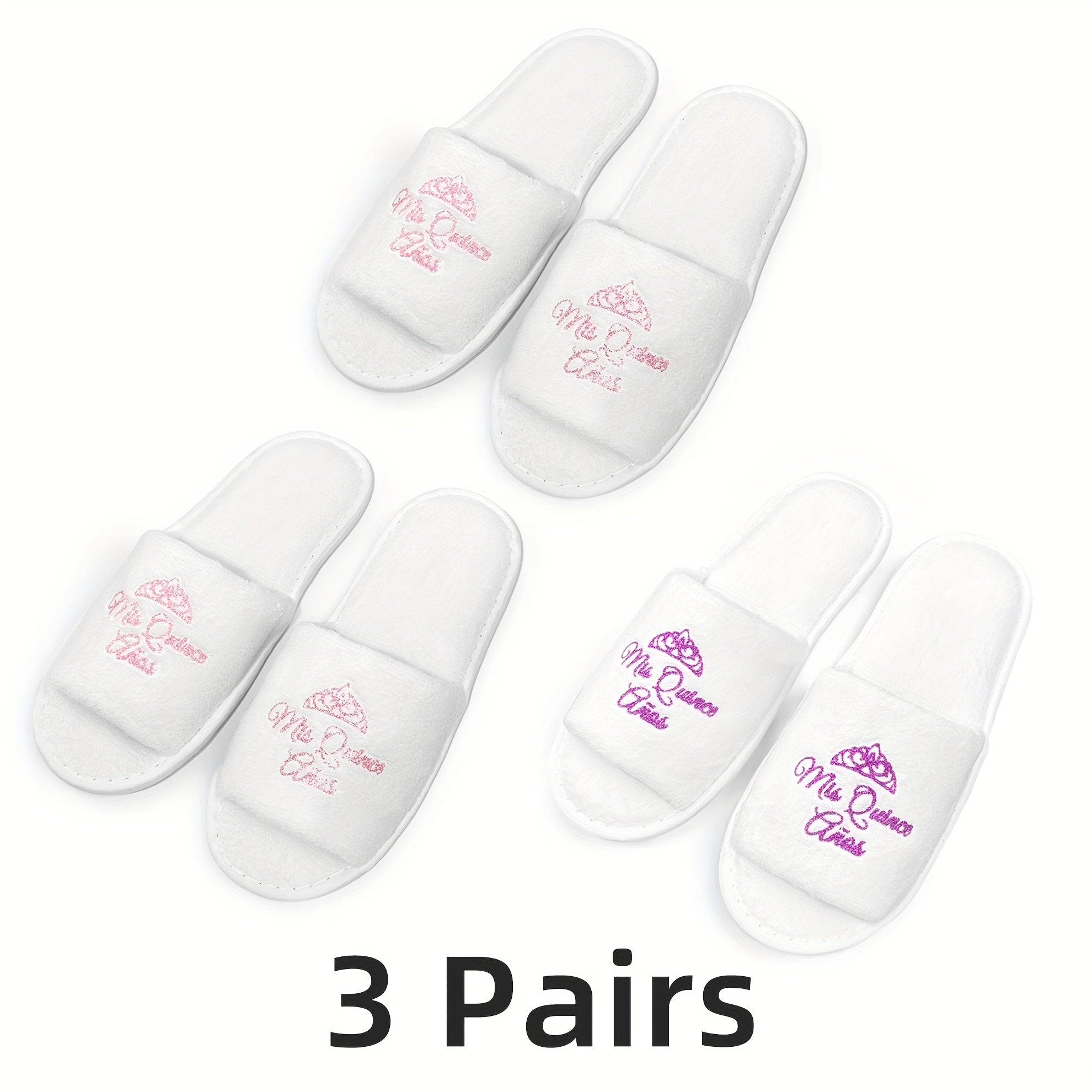 Girls Quinceanera Glitter Gold Slippers Open Toe Indoor Shoes