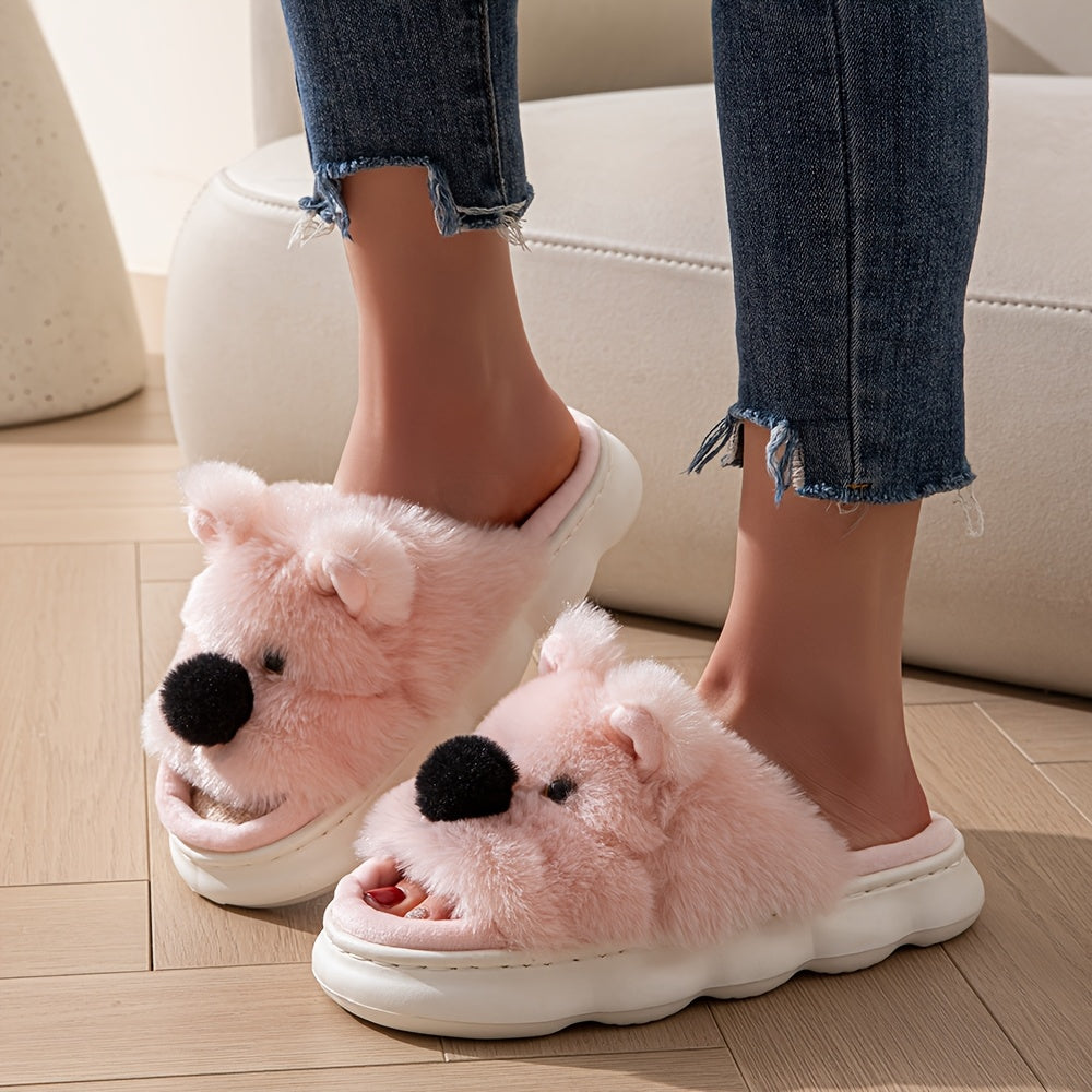 Unisex Open-Toe Cartoon Slippers for Home Comfortable Cozy House Shoes