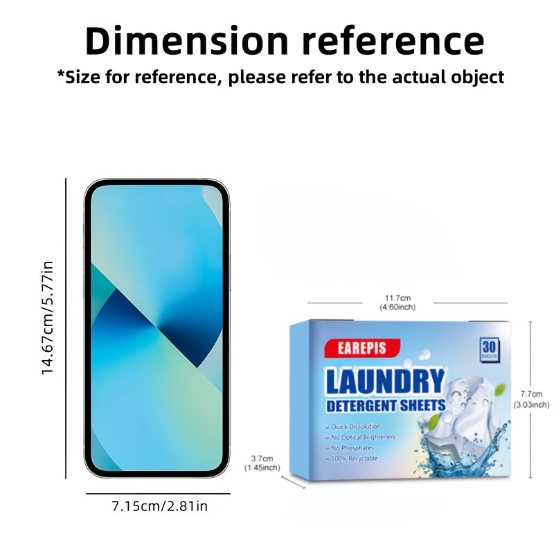 Hojas de detergente para ropa con eliminación de manchas y aroma fresco para hogar, viajes en RV, livianas y portátiles