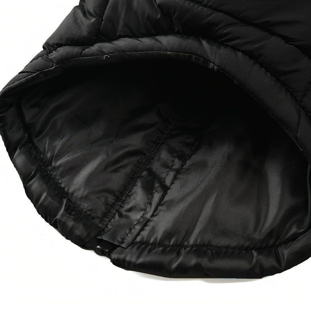 Windproof Winter Dog Jacket for Medium Breeds Polyester Zippered Warm Outdoor Apparel