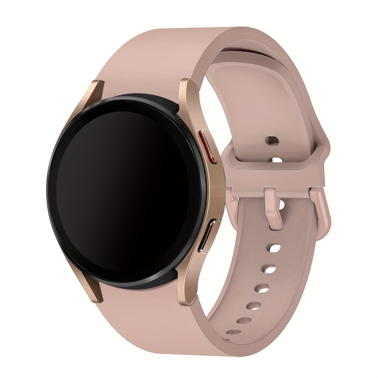 Непрерывный мягкий силиконовый водонепроницаемый ремешок для часов, совместимый с Samsung Galaxy Watch 7/6/5/4. Доступен в розовом, желтом и розовом золоте с застежкой из нержавеющей стали. Удобная посадка для мужчин и