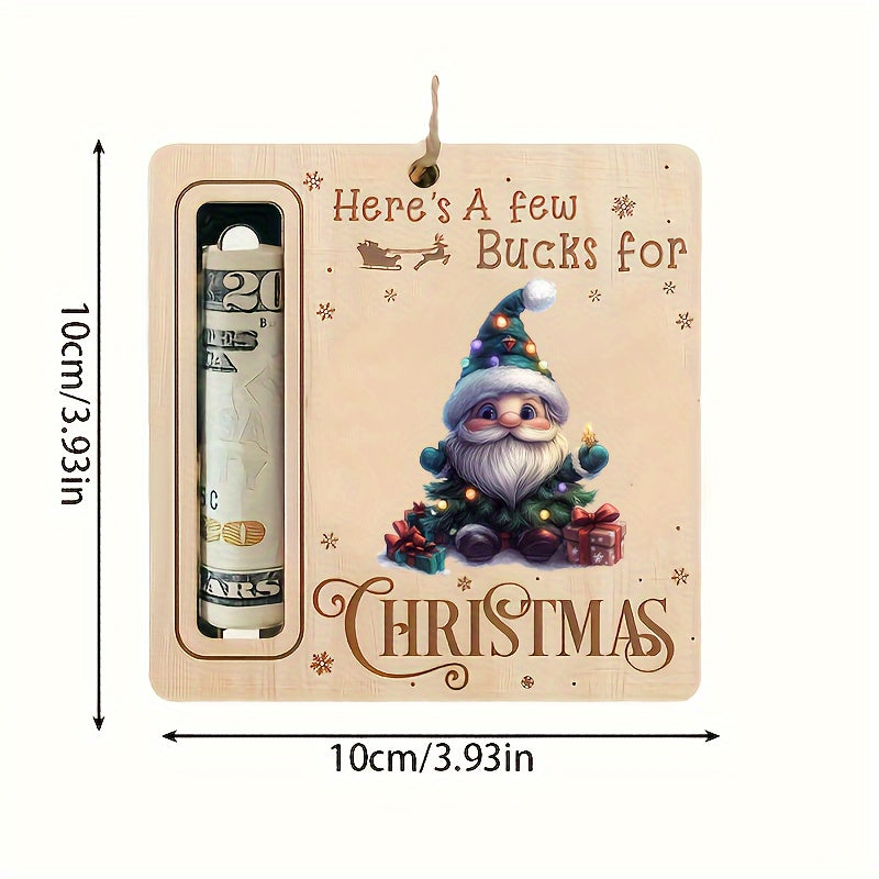 Adorno de árbol de Navidad con Santa, muñeco de nieve, galleta de jengibre, campanas, bastón de caramelo, madera artificial